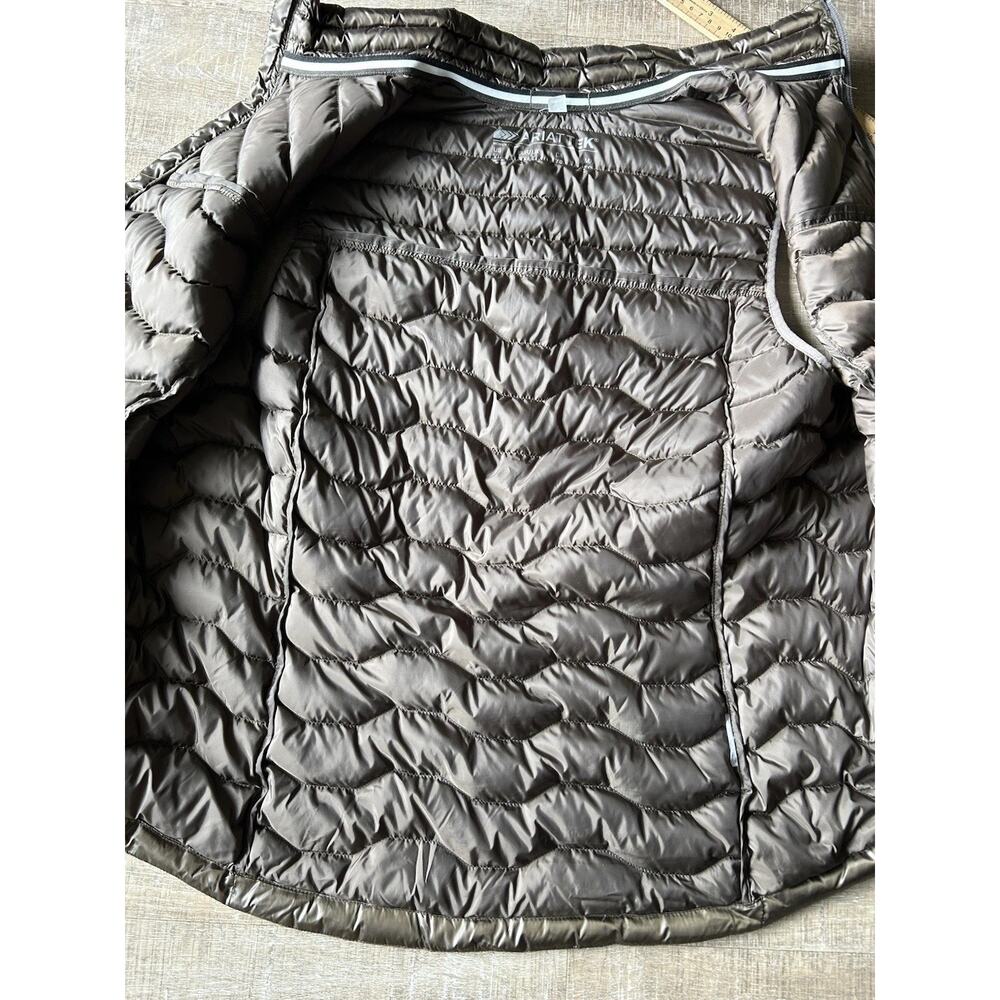 Ariat AriatTEK Ideal Down Vest Womens XL Brown Quilted Insulated Full Zip - Picture 9 of 11